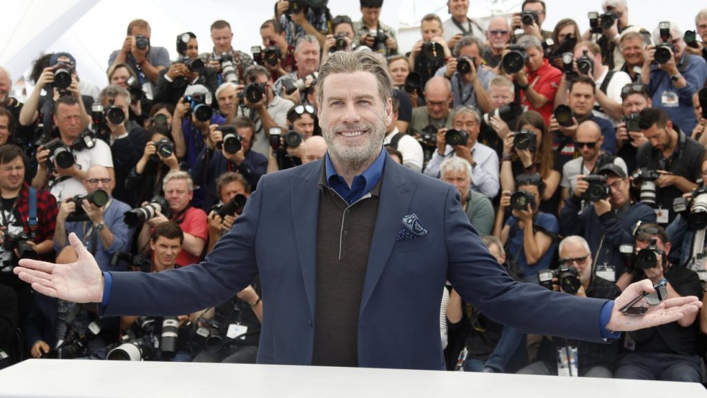 John Travolta a Cannes durante il photocall di Gotti.