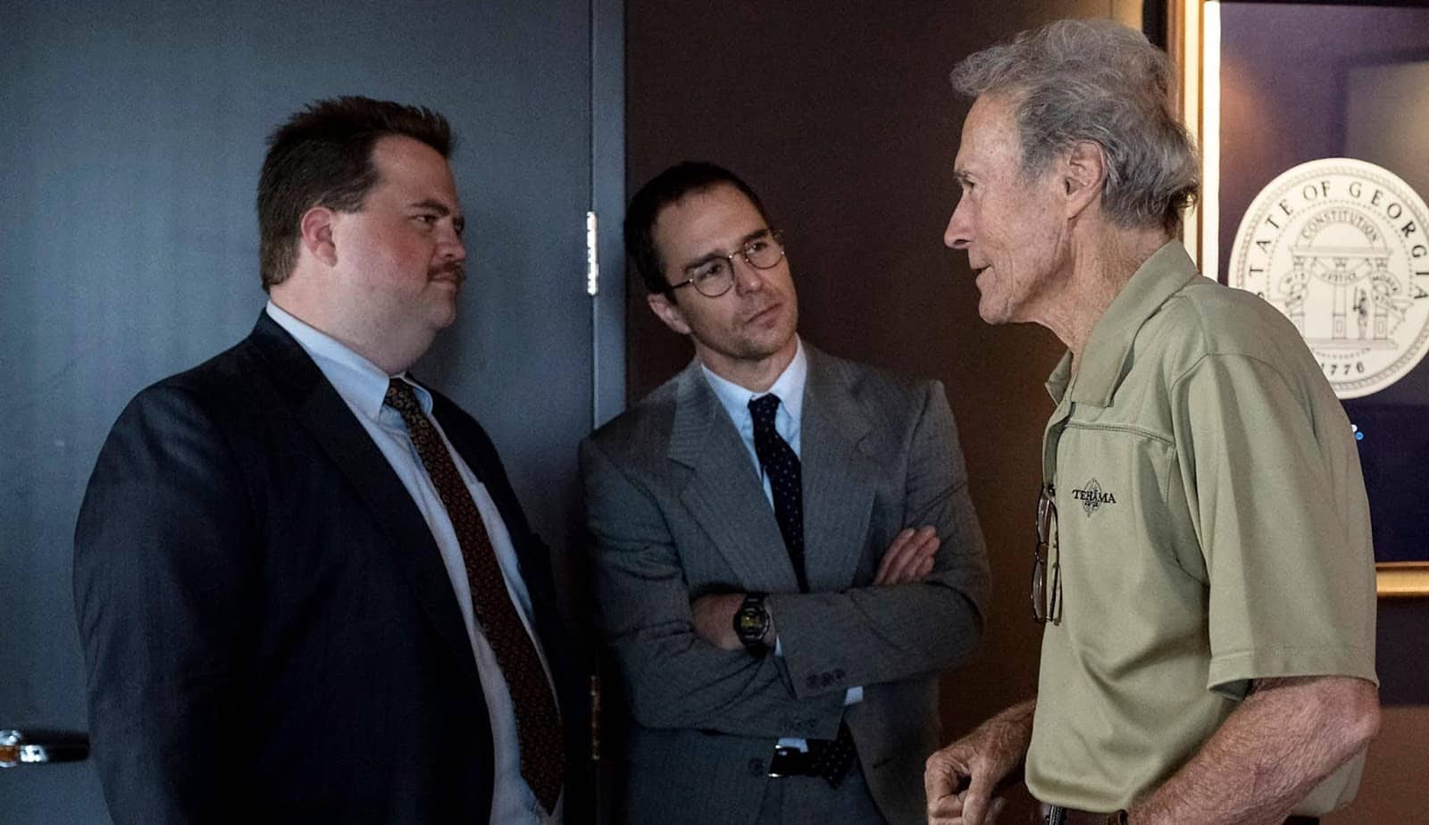 Sul set di Richard con Clint Eastwood, Sam Rockwell e Paul Walter Hauser