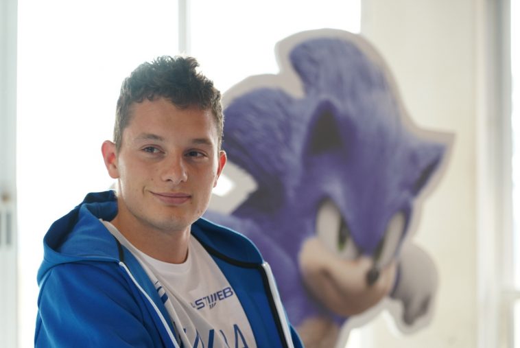Filippo Tortu all'evento organizzato per il lancio di Sonic - Il Film