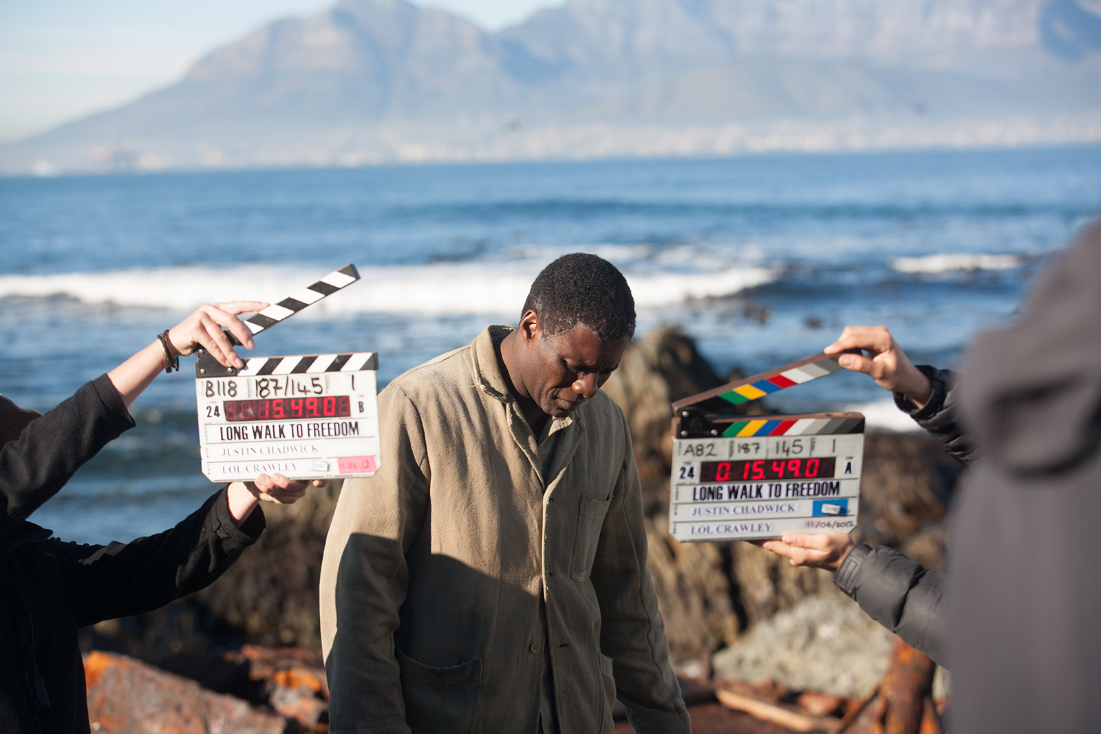Idris Elba sul set di Mandela
