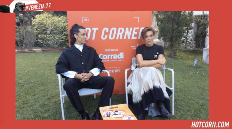 Jasmine Trinca e Andrea Carpenzano al nostro Hot Corner alla Mostra di Venezia.