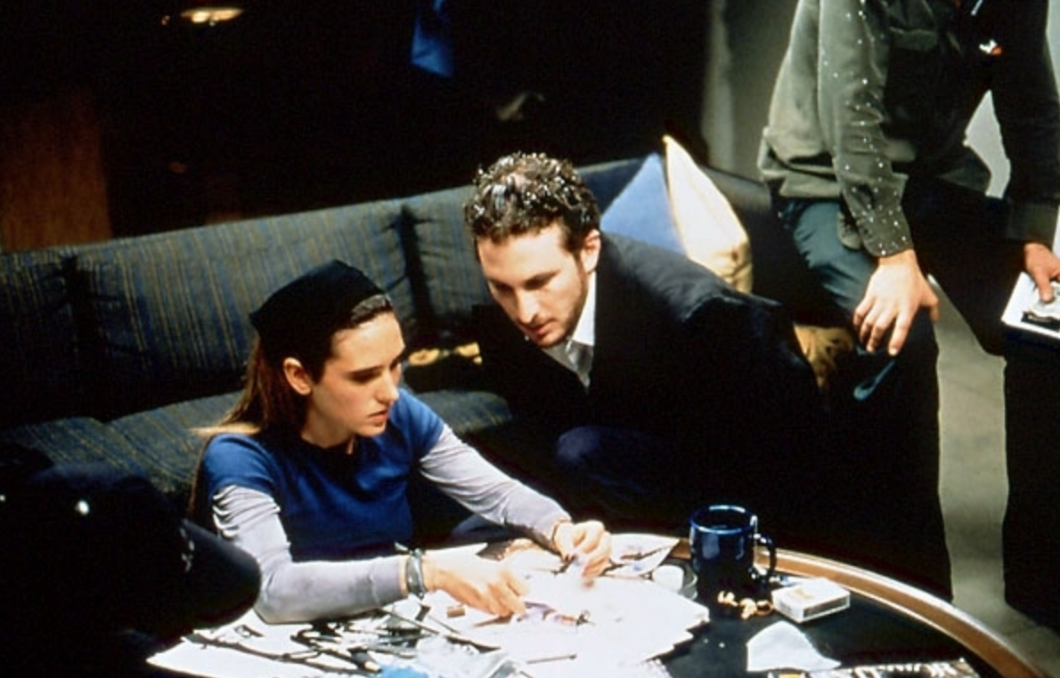 Darren Aronofsky e Jennifer Connelly sul set di Requiem for a Dream