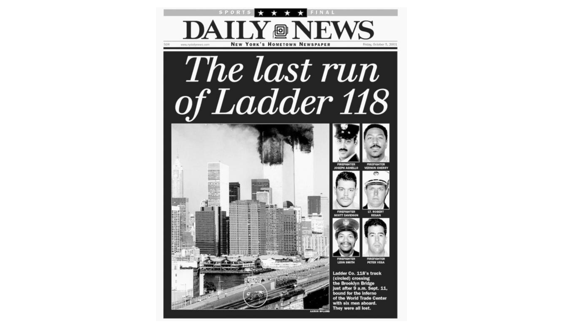 Tra i caduti del Ladder 118 anche Scott Davidson. Photo by NY Daily News Archive via Getty Images