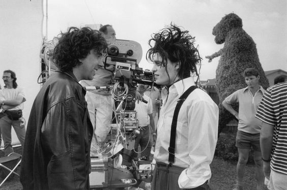 Tim Burton e Johnny Depp sul set di Edward Mani di Forbice