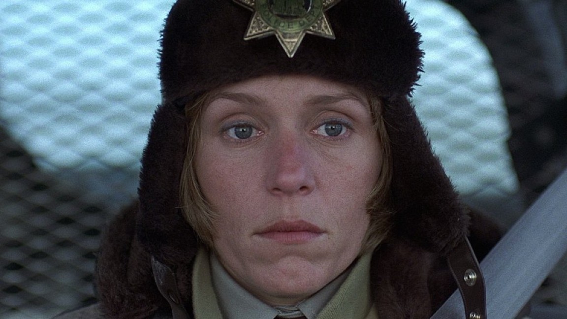 Frances McDormand è Marge Gunderson in una scena di Fargo