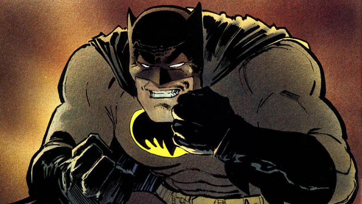 Il Batman/Bruce Wayne di Miller è un cinquantenne che ha dismesso i panni dell'eroe da tempo
