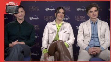 Vinicio Marchioni, Ester Pantano e Paolo Briguglia in un momento della conversazione a proposito de I Leoni di Sicilia