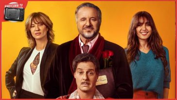 Asia Argento, Christian De Sica, Ambra Angiolini e Pietro Sermonti in un'immagine promozionale di Gigolò per caso, dal 21 dicembre su Prime Video
