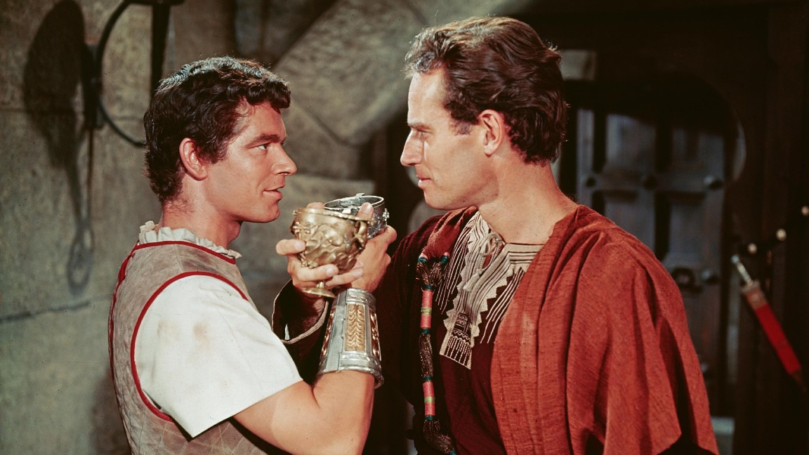 Stephen Boyd e Charlton Heston in una scena di Ben-Hur