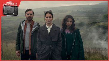 Will Forte, Siobhán Cullen e Robyn Cara in una scena di Bodkin, su Netflix a partire dal 9 maggio
