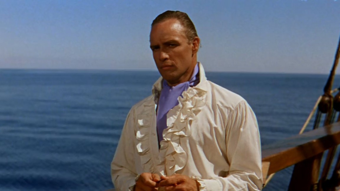 Marlon Brando in una scena de Gli ammutinati del Bounty