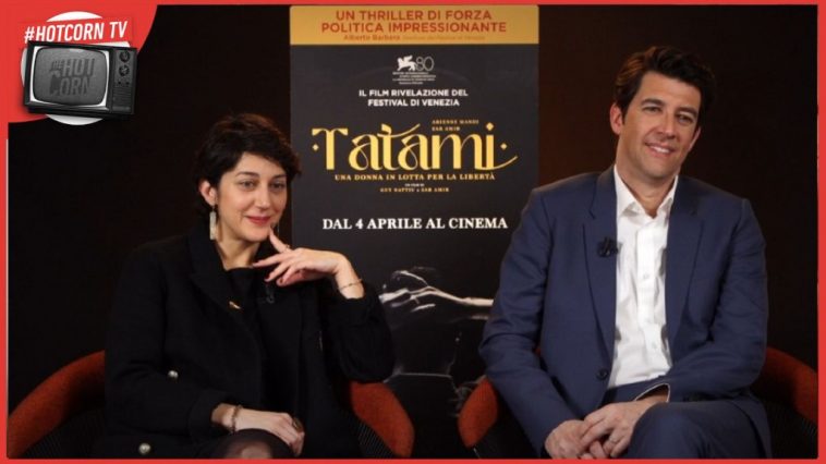 Zar Amir Ebrahimi e Guy Nattiv in un momento della nostra intervista per parlare di Tatami - Una donna in lotta per la libertà, ora al cinema con BiM Distribuzione