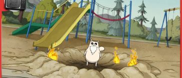 Una scena di Exploding Kittens, disponibile su Netflix da luglio