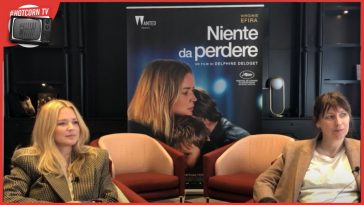 Virginie Efira e Delphine Deloget in un momento della nostra intervista per parlare di Niente da Perdere, al cinema con Wanted