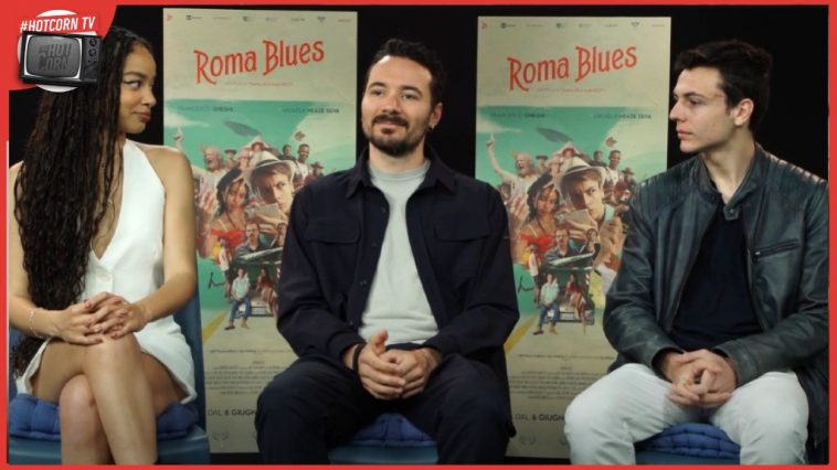 Mikaela Neaze Silva, Gianluca Manzetti, Francesco Gheghi in un momento della nostra intervista per parlare di Roma Blues, ora al cinema