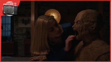 Caroline Menton in una scena di Oddity, un film di Damian McCarthy, prossimamente...