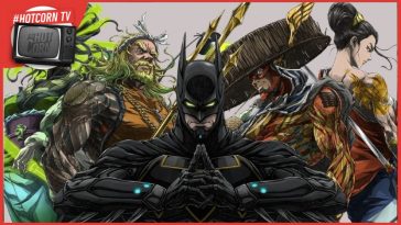 Un estratto del poster promozionale dell'anime Batman Ninja vs. Yakuza League, prossimamente con Warner Bros Pictures