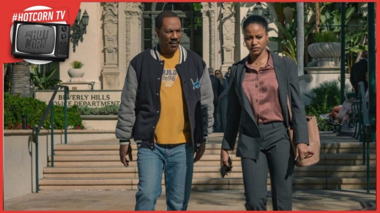 Eddie Murphy e Taylour Paige in una scena di Un piedipiatti a Beverly Hills: Axel F di Mark Molloy. Disponibile su Netflix