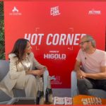 Maria Grazia Cucinotta all'Hot Corner di Venezia 81 con Il Postino