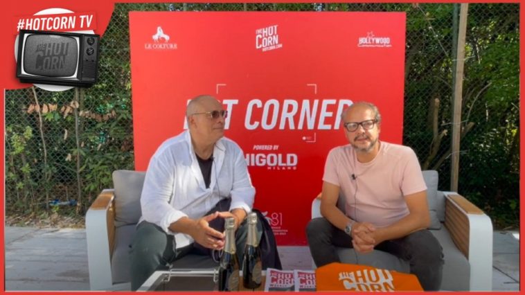 Enzo Decaro all'Hot Corner di Venezia 81 con Il Postino