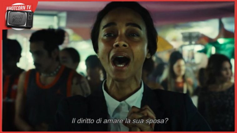 La vincitrice del Golden Globes, Zoe Saldaña, in una scena di Emilia Pérez: Dal 9 gennaio al cinema con Lucky Red
