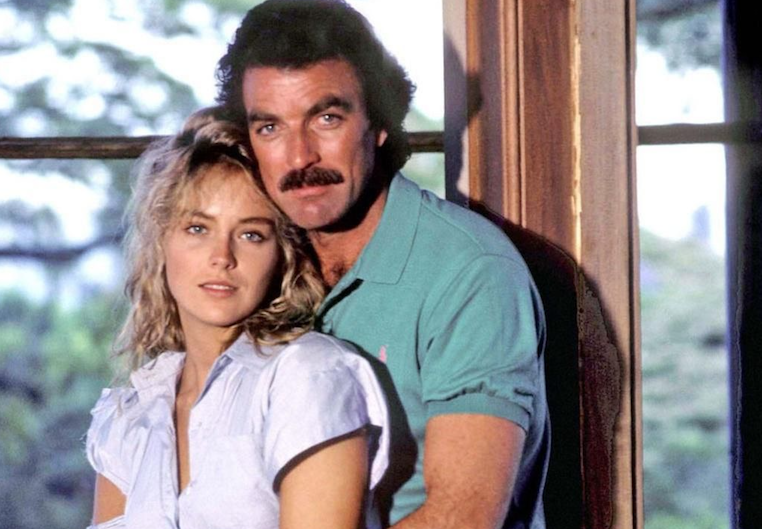 Tom Selleck with Sharon Stone in "Echoes of the Mind"