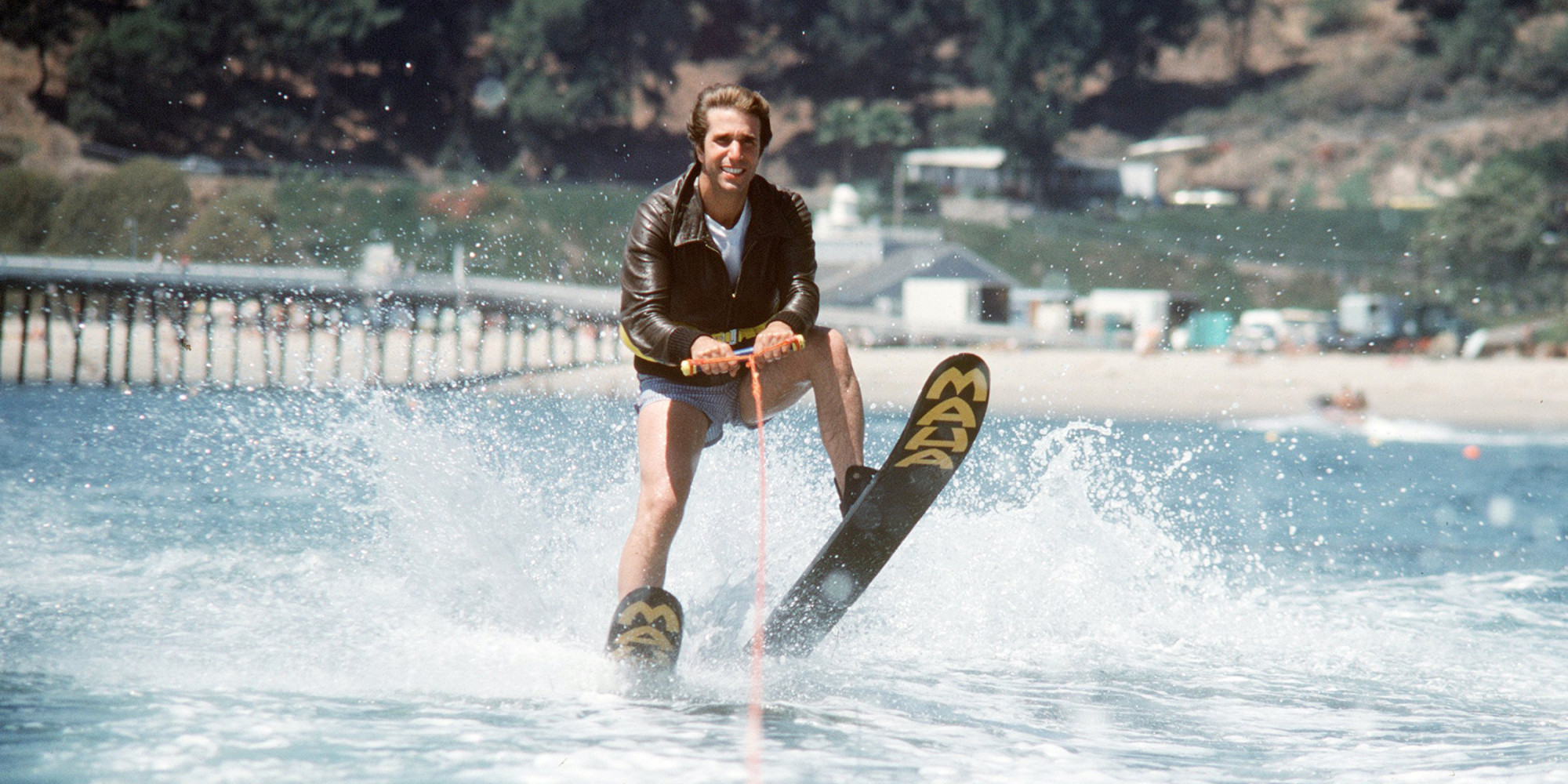 Fonzie jumps the shark on Happy Days
